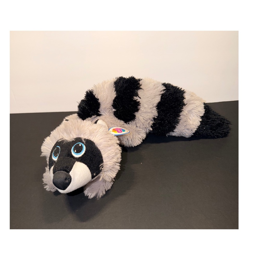 Nanco 2007 Raccoon Plush Stuffed Animal Long Striped Tail Gray‎ Black 19"